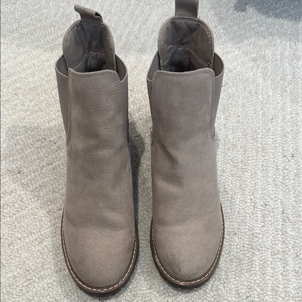 Kensie Gray Ankle Booties with Elastic Panels